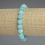 Aquamarine bracelet with smooth beads, 8.5 mm diameter, 18 mm length, elastic