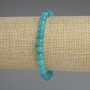 Aquamarine Bracelet, Smooth Bead, 6 mm diameter, 18 mm length, stretch