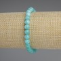 Aquamarine Bracelet with Smooth Beads, 6mm Diameter, 18mm Length, Stretch