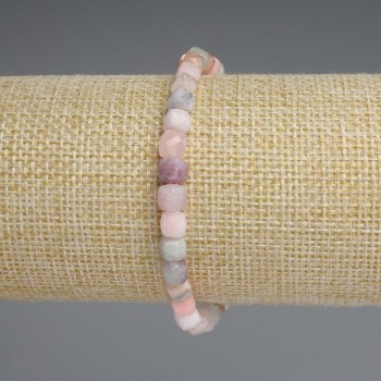 Jadeite Faceted Cube Bracelet, diameter 5, 5x5, 5mm, length 18mm, stretch