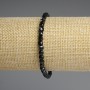 Black Tourmaline Bracelet with Faceted Cube Beads, 4×4 mm Diameter, 18 mm Length, Stretch