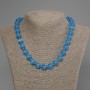 Azure Cat's Eye Necklace with smooth beads, 11 mm diameter, 50 cm length +/- with a clasp