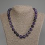 Amethyst Necklace, Faceted Beads, 12 mm Diameter, 50 cm Length, with Clasp