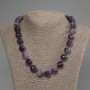 Amethyst Necklace with a Faceted Bead, 14 mm Diameter, 50 cm Length ± with Clasp