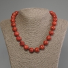 Sponge Coral Necklace with Smooth Beads, 14 mm Diameter, 50 cm Length, with Clasp