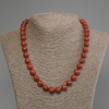 Sponge coral necklace with smooth ball beads, 10 mm diameter, 50 cm length ± with clasp