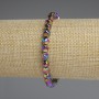 Rainbow hematite bracelet, faceted 6 mm beads, length 18 cm, stretch