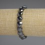 Hematite Faceted Heart Bracelet 10x10 mm, length 18 cm, stretch