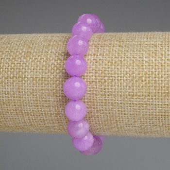 Lavender Amethyst Bracelet, smooth beads, 10 mm diameter ±, 18 mm length ±, stretch