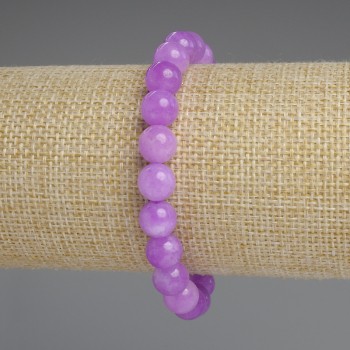 Lavender Amethyst Bracelet, Smooth Bead, 8.5 mm diameter, 18 mm length, stretch