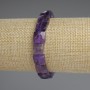 Amethyst Faceted Square Bracelet, 10x10 mm, length 18 mm ±, stretch