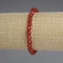 Carnelian Bracelet with Faceted Beads, 6x6 mm Diameter, 18 mm Length, Stretch