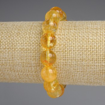 Citrine Bracelet with Smooth Beads, 12mm Diameter