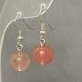 Chalcedony Earrings (synthetic) smooth ball 12mm +-, length 34mm+-