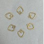Heart Pendant in Dark Gold Metal Color, Diameter 11×14 mm, packaging 20 g, 52 pcs
