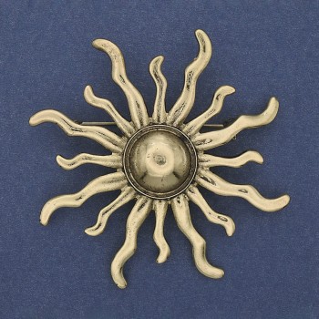 Brooch 'Yarilo' golden metal 69mm+