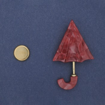 Magnetic Brooch Umbrella Acrylic 63x36 mm – Gold-Tone Metal