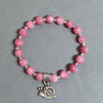 Bracelet with tourmaline beads 8 mm and Czech glass rondelles 3 mm - length about 18 cm, elastic