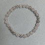 Rose Bead Bracelet 7mm +/- Silver-Tone Metal, Length 18mm +/- Stretch
