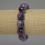 Amethyst Bracelet with Faceted Bead, 13mm Diameter, 18cm Stretch