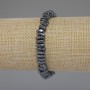 Hematite faceted bead bracelet, diameter 8-9×3 mm, length 18 cm, stretch