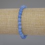 Aquamarine Bracelet with Smooth Beads, 6 mm Diameter, 18 cm Length, Elastic