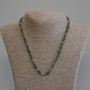 Emerald Bead Necklace with Faceted Cube, 3.5 x 3.5 mm, 50 cm long with clasp