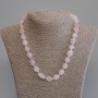 Pink Quartz Faceted Bead Necklace, diameter 11-16×9-11 mm ±, length 50 cm ± with clasp