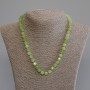 Chrysoprase Olivine Necklace with Faceted Cube Beads, 7x7 mm cube-cut, 3 mm beads, length approx 50 cm with clasp