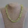 Chrysoprase Olivine Bead Necklace, faceted bead, diameter 10 mm, length 50 mm, with clasp