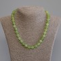 Chrysoprase Olivine Bead Necklace, faceted bead, diameter 10 mm, length 50 mm, with clasp