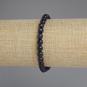 Aventurine Bracelet 'Night of Cairo' with a faceted bead, diameter 6 mm ±, length 18 cm +