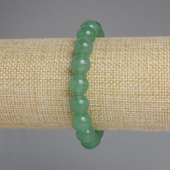 Jade Bracelet, Smooth Bead, Diameter 10 mm ±, Length 18 cm