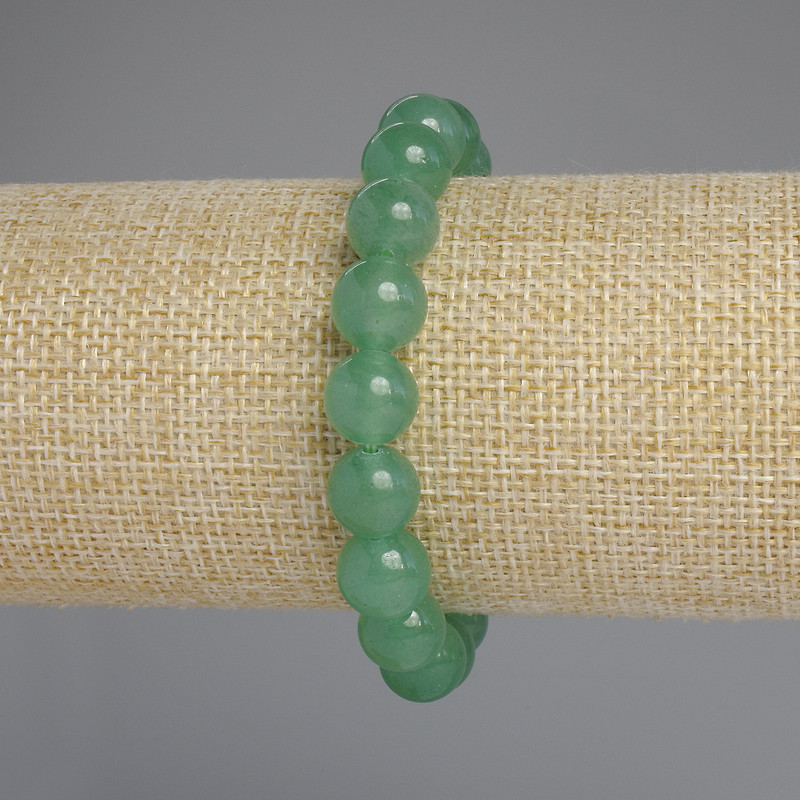 Jade Bracelet, Smooth Bead, Diameter 10 mm ±, Length 18 cm