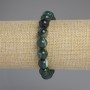 Agate bracelet with smooth beads, 8 mm diameter, 18 mm length, stretch