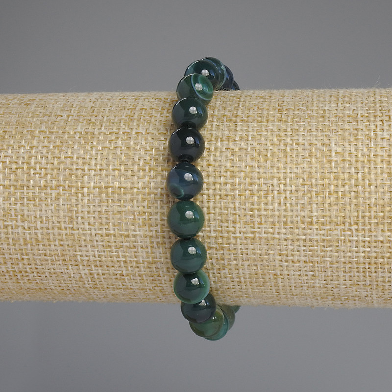 Cat's Eye Bracelet, Smooth Bead, 8 mm Diameter, 18 mm Length, Stretch