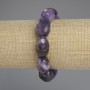 Bracelet with Faceted Amethyst Beads, diameter 17-20×12-16 mm, length 18 mm, stretch
