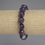 Amethyst Faceted Bead Bracelet, 12 mm diameter, 18 mm length, Stretch