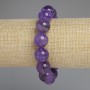Amethyst bracelet with smooth beads, 14 mm diameter ±, 18 mm length ±, elastic stretch base