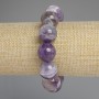 Chevron Amethyst Bracelet, smooth beads, 16 mm diameter, 18 mm length, elastic