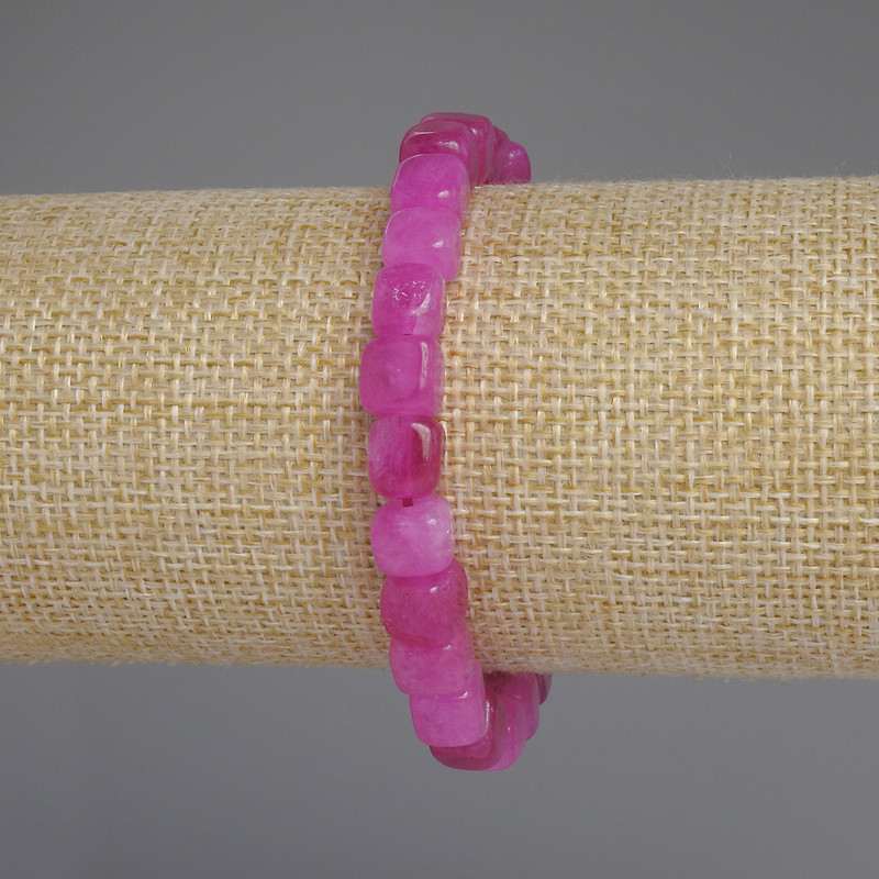 Tourmaline Cube Bracelet, 7 mm diameter ±, 18 mm length ±, stretch