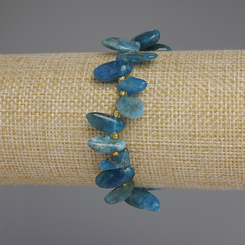 Apatite Bracelet with Faceted Stones and Butterflies
