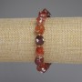 Faceted Agate Bracelet, Diamond-Shaped, 10x9 mm diameter, 3 mm seed beads, 18 mm length, stretch bracelet