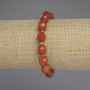 Red Jasper Bracelet with Faceted Seed Beads, Diameter 10x9 mm +/-, 3 mm Beads +/-, Length 18 mm +/-, Stretch