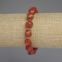 Red Jasper Bracelet with Faceted Diamond-Shaped Beads, 10x9 mm Diameter ±, Seed Beads 3 mm ±, Stretch Length 18 mm ±
