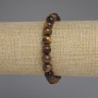 Tiger's Eye Bracelet with Faceted Beads, 8 mm Diameter, 18 mm Length, Stretch