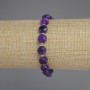 Sugilite Bracelet with Faceted Coin, 8 mm Diameter, 3 mm Beads, 18 mm Length, Stretch