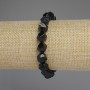 Elastic bracelet with black onyx, faceted beads, 10x8 mm diameter, 18 mm length, stretch