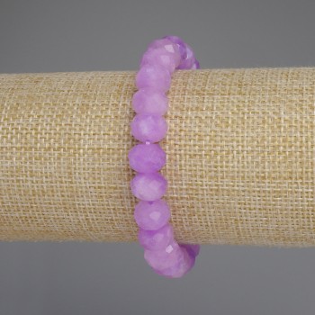 Lavender Amethyst Faceted Rondelle Bracelet, diameter about 10x7 mm, length about 18 mm, stretch
