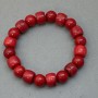 Natural Coral Bracelet, Rondelle 11x8mm, Bead 10mm, Length 18mm, Stretch